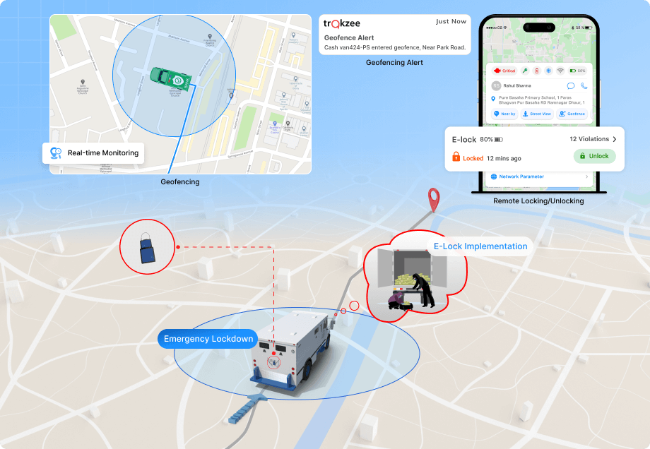 Safe Cash Transport with E-Lock Solution