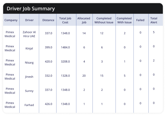 Drive job summary reports