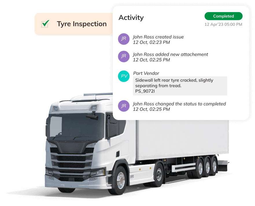 Trucking industries reports for driver inspection