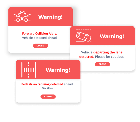 adas - Advanced Driver Assistance System alerts