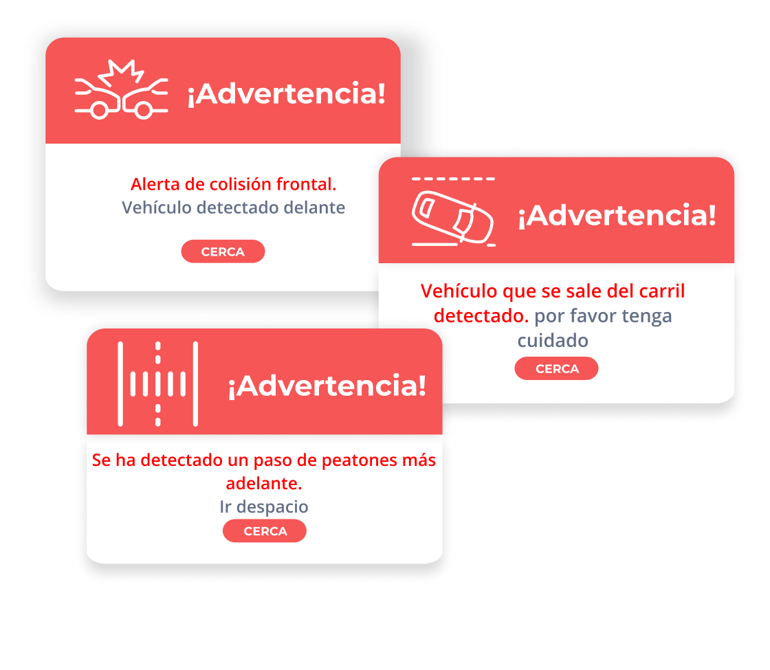 alertas de ADAS - Sistema Avanzado de Asistencia al Conductor