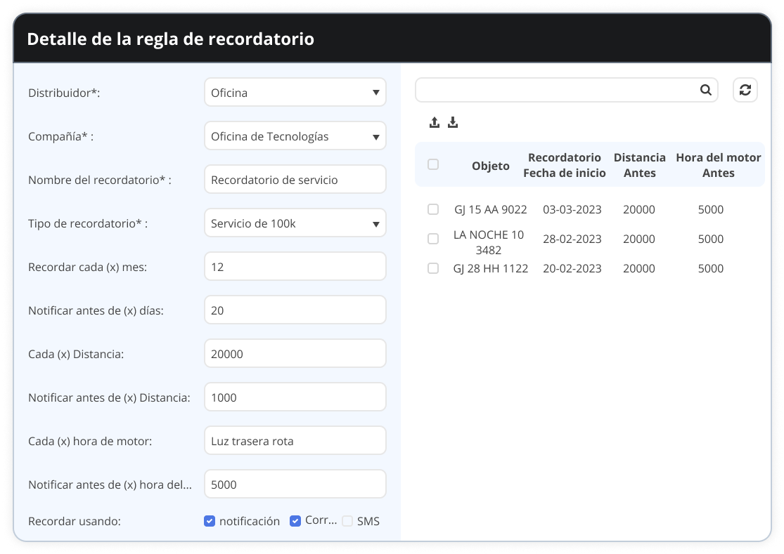 Programar Mantenimiento