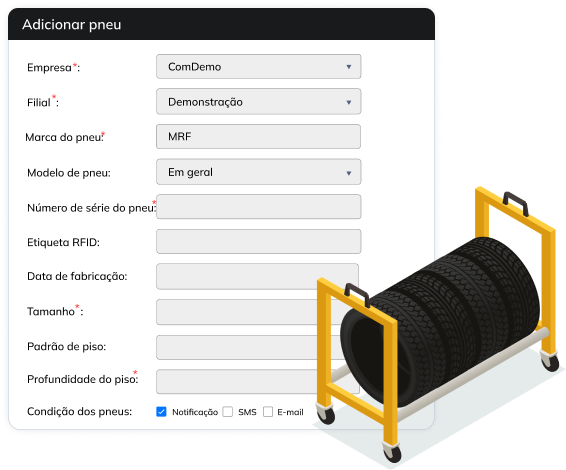 Software de Gestão de Pneus - monitoramento de estoque de pneus