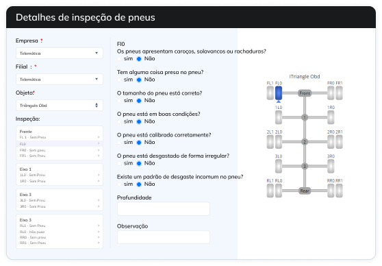 software de gestão de pneus