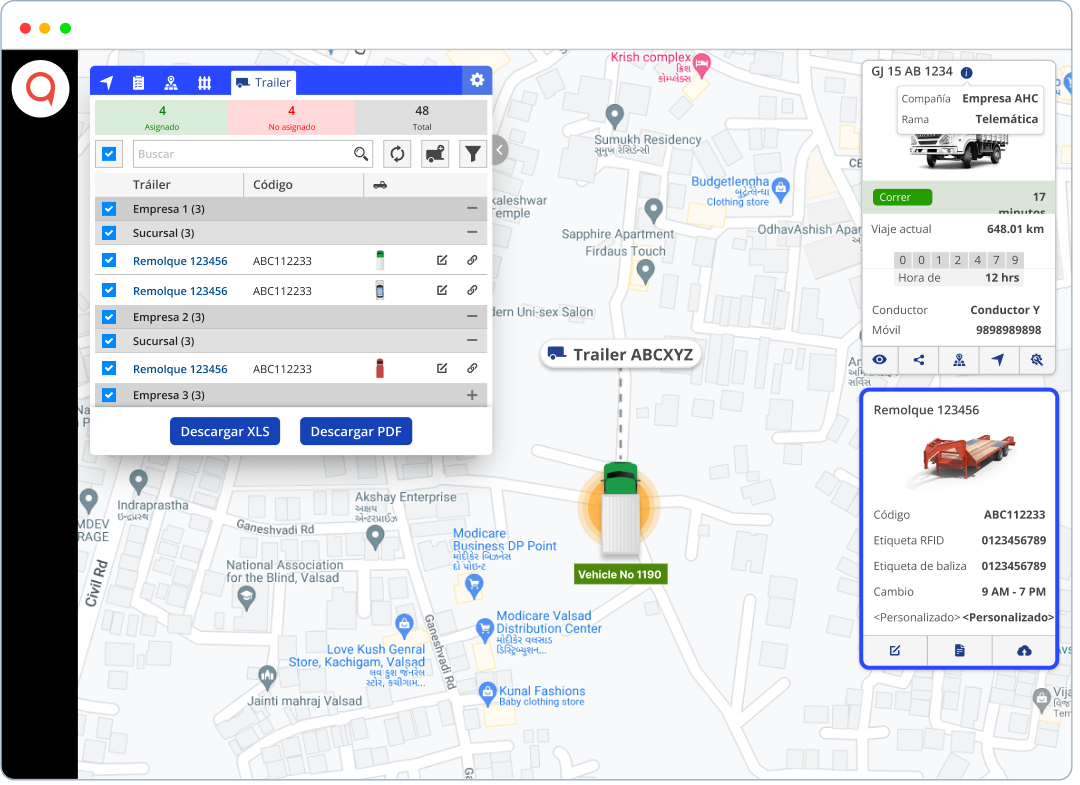 Panel de Seguimiento de Remolques en Tiempo Real