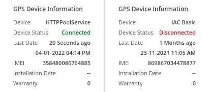 GPS device information