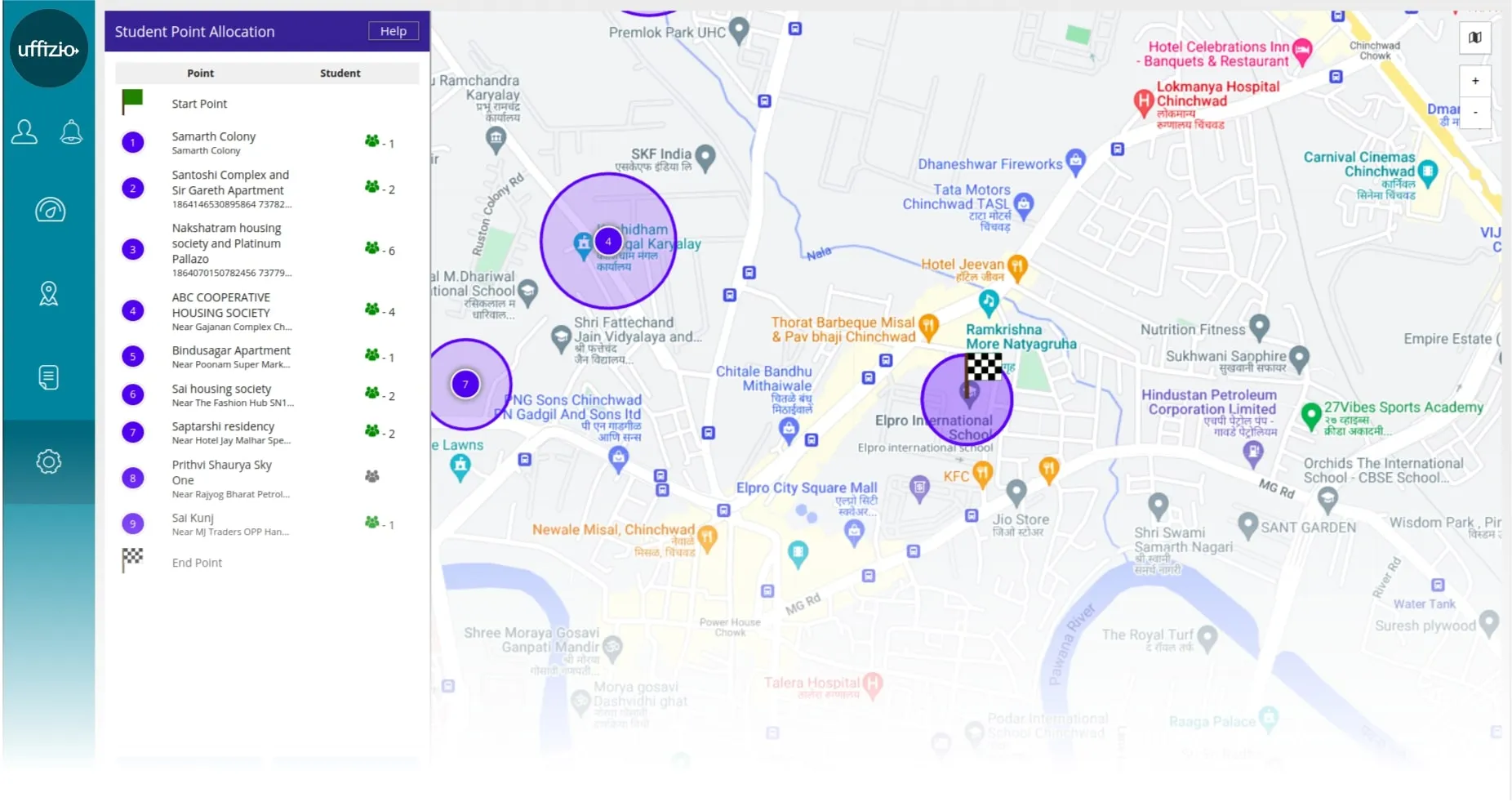smart bus parent application screen
