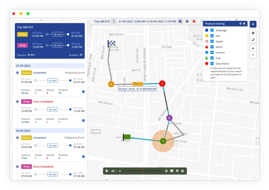History Playback- Smart Bus