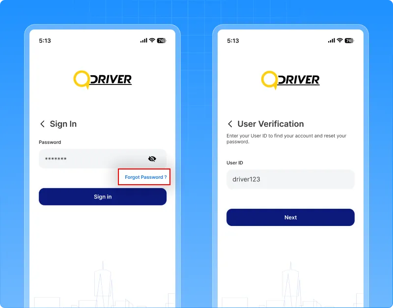 1.7 Drivers can now reset password instantly.webp